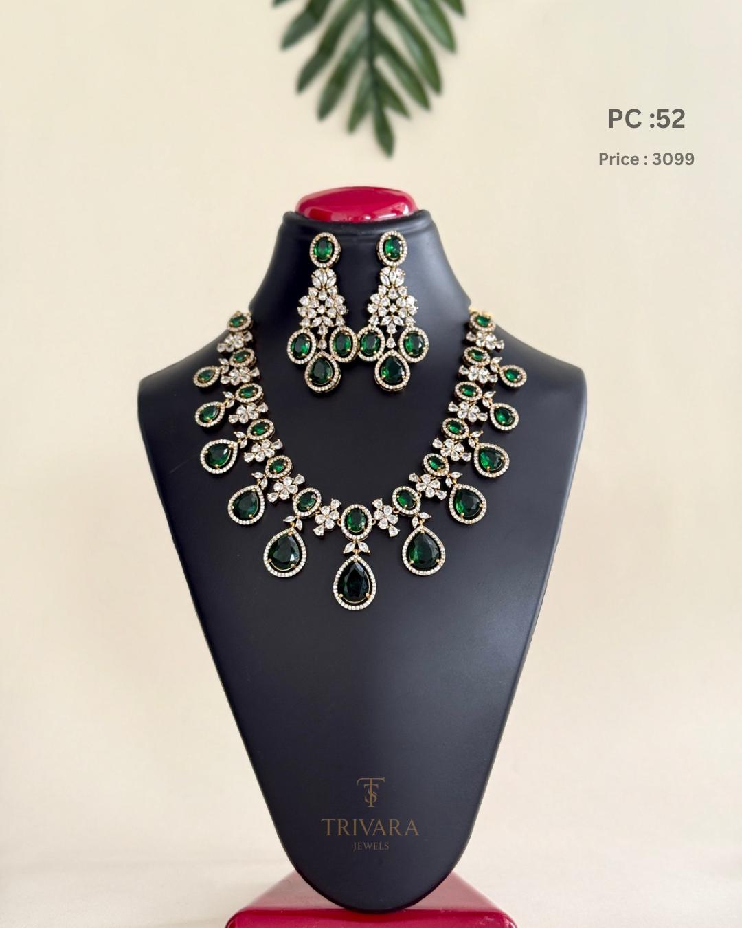 AD stoned floral necklace